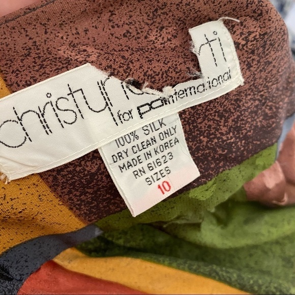 Vintage Set Pure Silk Puffy Sleeves Multi-Color - Picture 14 of 14